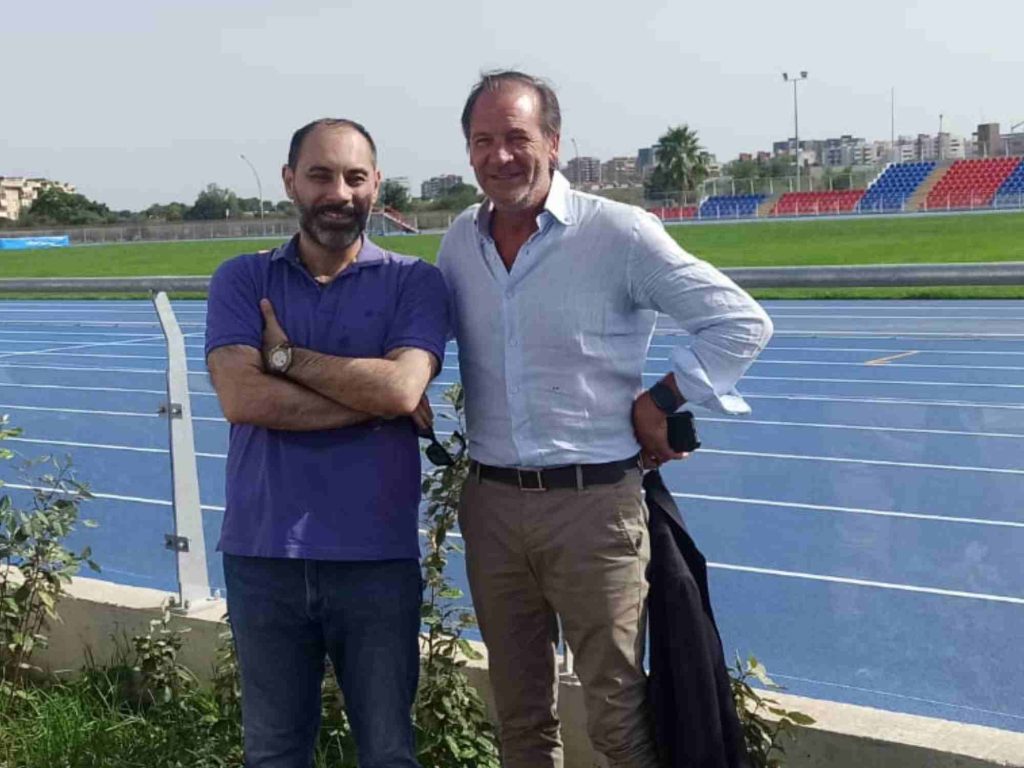 Stefano Mei  ed il Sindaco Melucci  in Visita al Nuovo Impianto Sportivo di Taranto